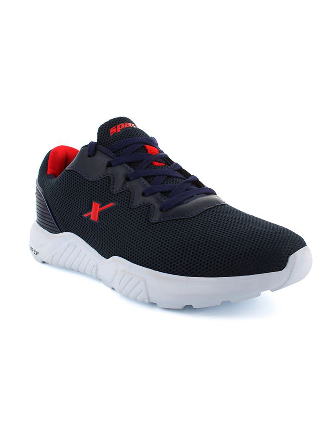 

Sparx Men Textured Lace-Up Running Shoes, Navy blue