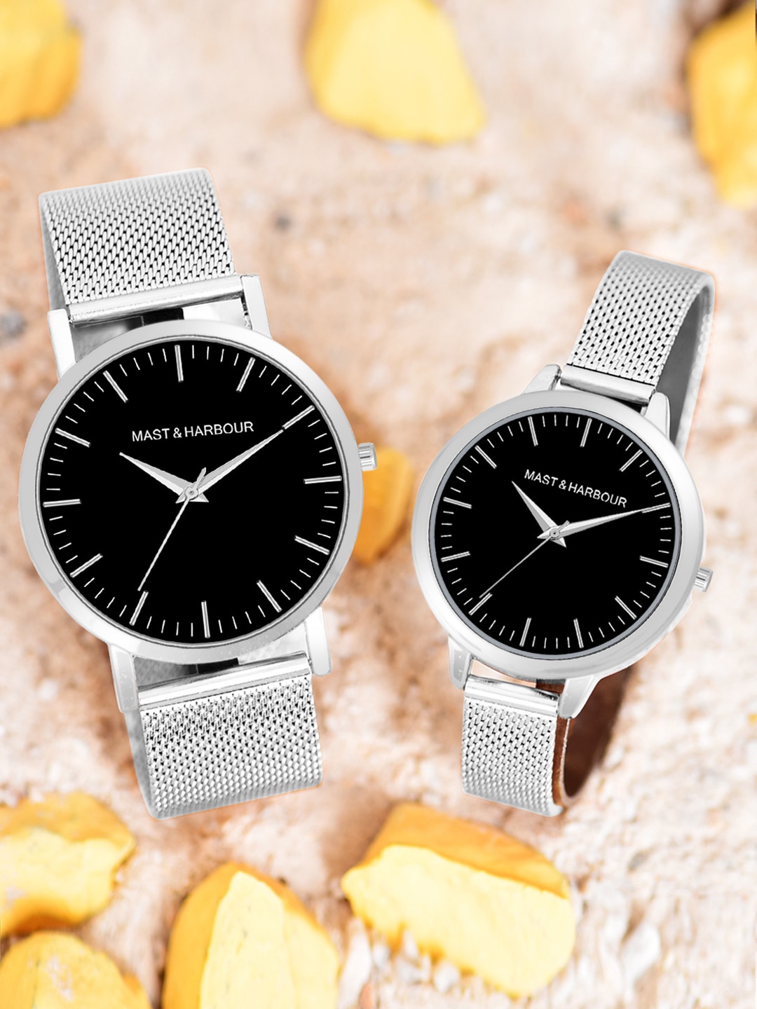 

Mast & Harbour Unisex Bracelet Style Straps His and Her Analogue Watch-HOBMH-230PR-SL, Silver
