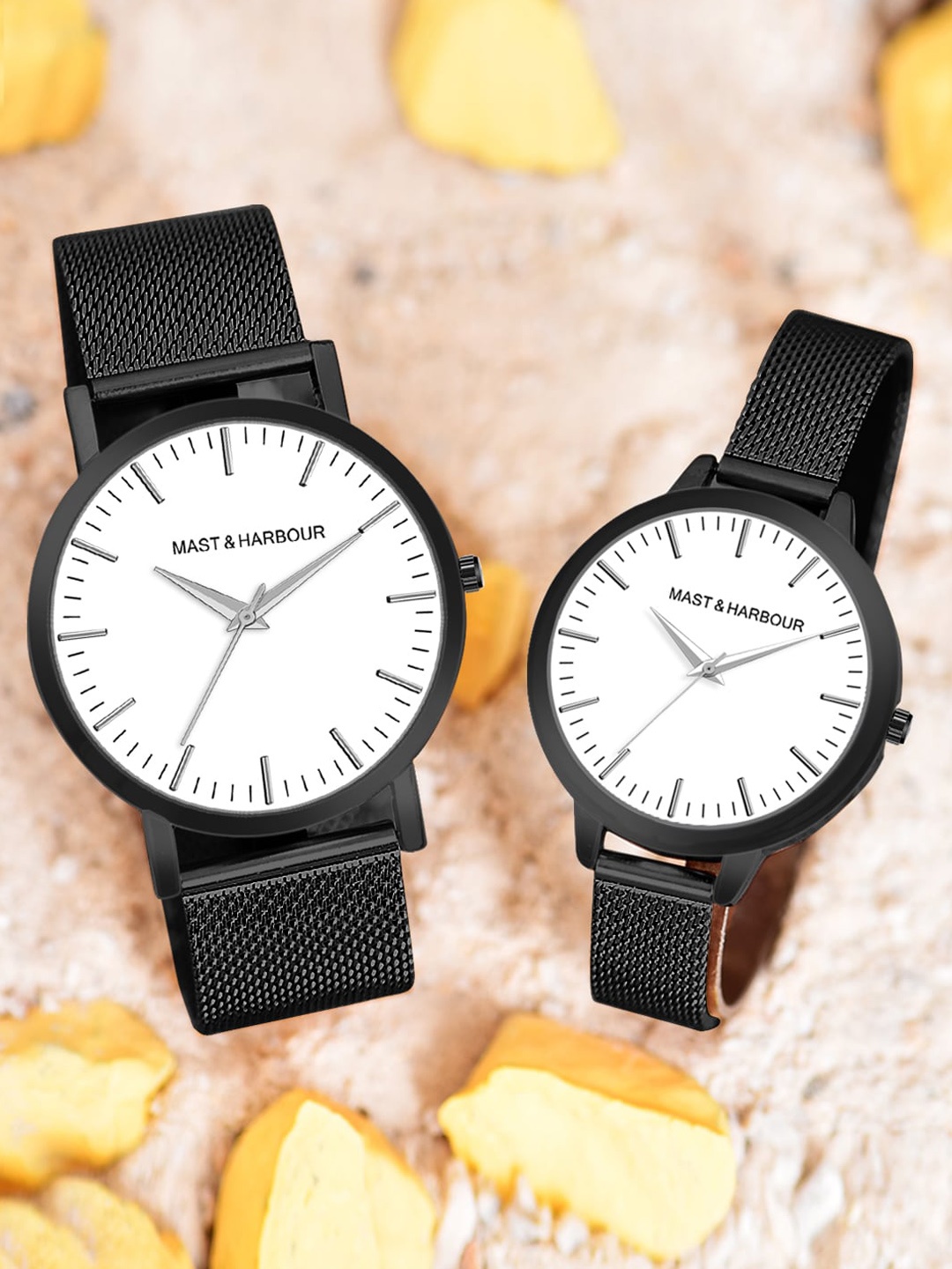 

Mast & Harbour Bracelet Style Straps Analogue His & Her Watch HOBMH-229PR, Black