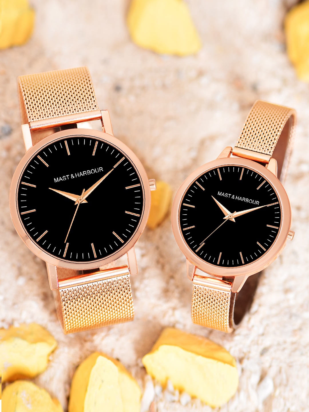 

Mast & Harbour Bracelet Style Straps Analogue His & Her Watch HOBMH-227PR, Rose gold