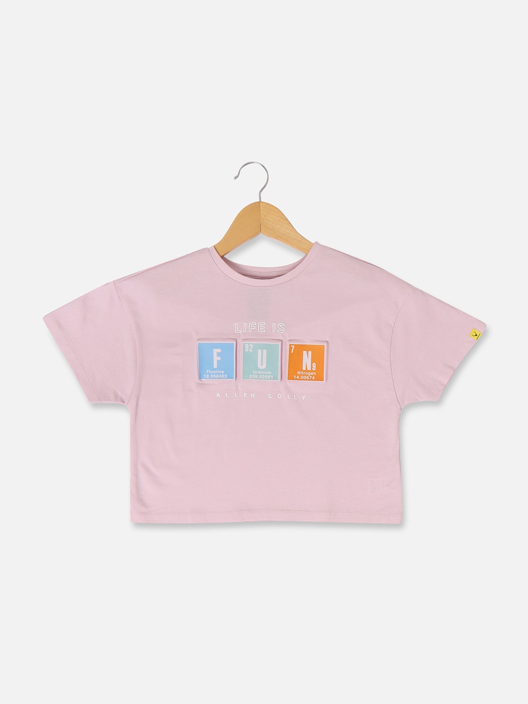 

Allen Solly Junior Girls Typography Printed Pure Cotton T-shirt, Pink