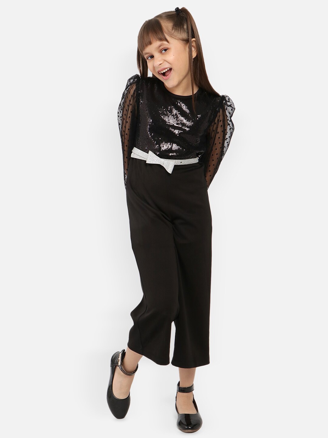 

Nauti Nati Girls Basic Jumpsuit With Embellished, Black