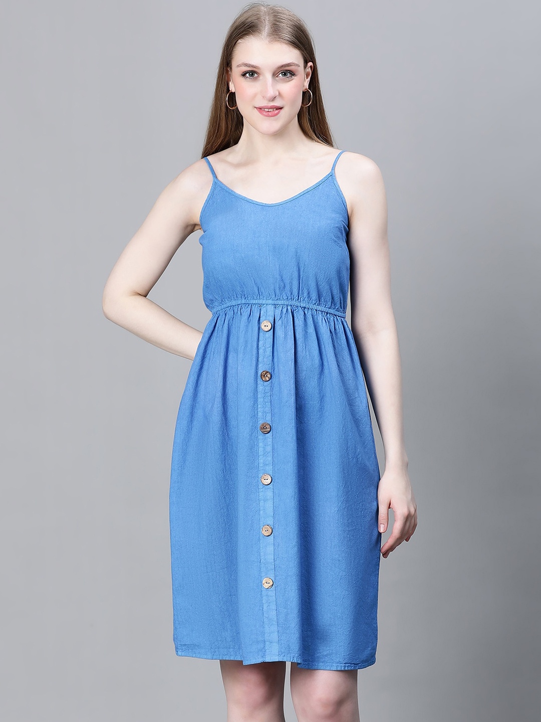 

Oxolloxo Shoulder Strap Swimwear Cover Up Dress, Blue