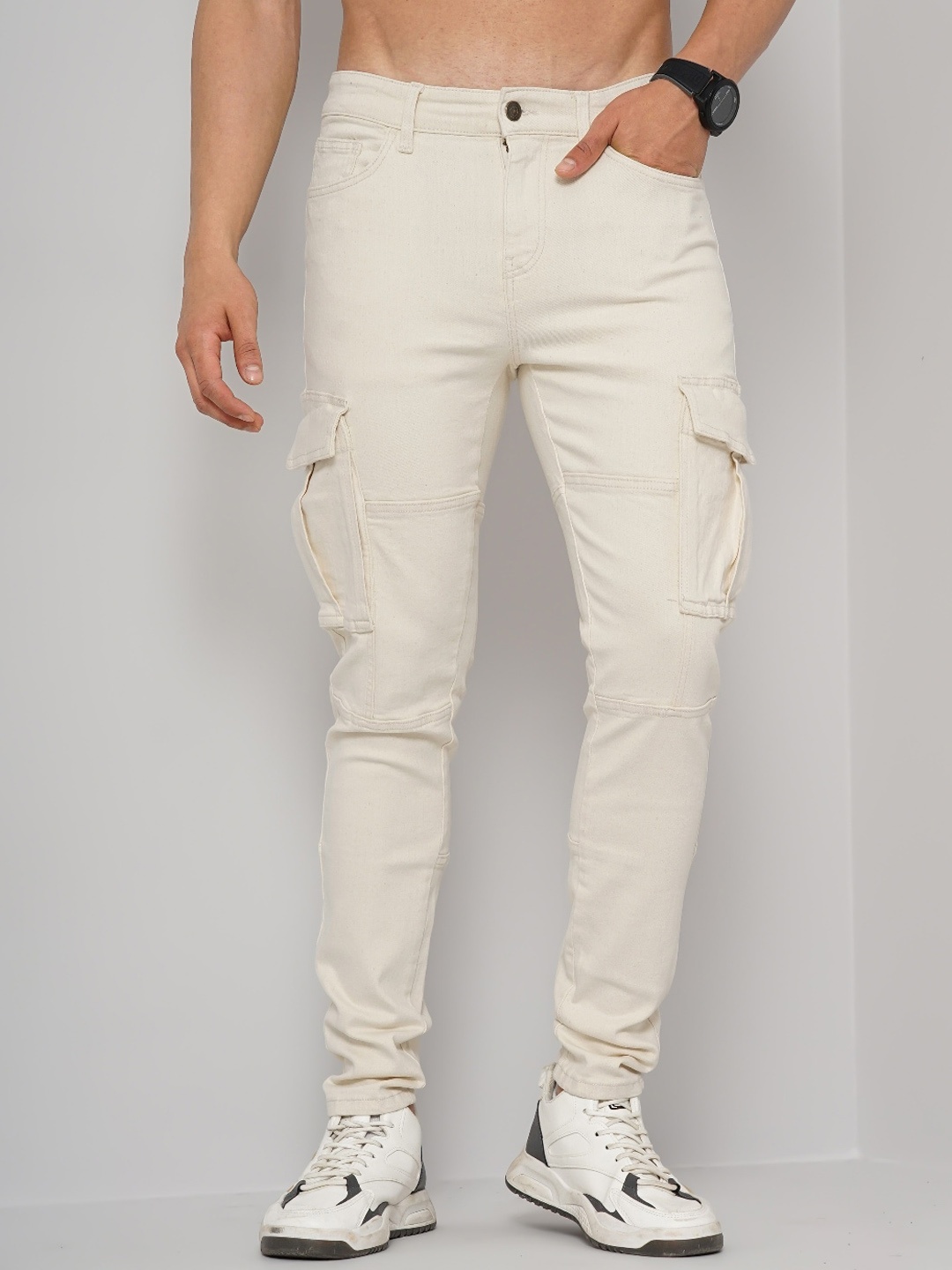 

Celio Men Jean Clean Loook Skinny Fit Low-Rise Cotton Stretchable Jeans, Beige