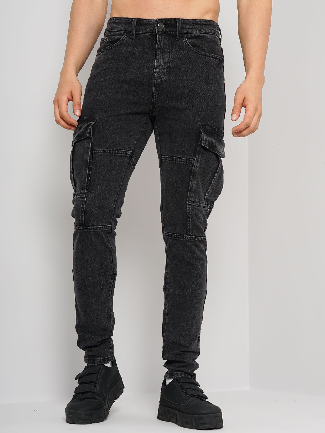 

Celio Men Jean Clean Look Skinny Fit Low-Rise Cotton Stretchable Jeans, Black