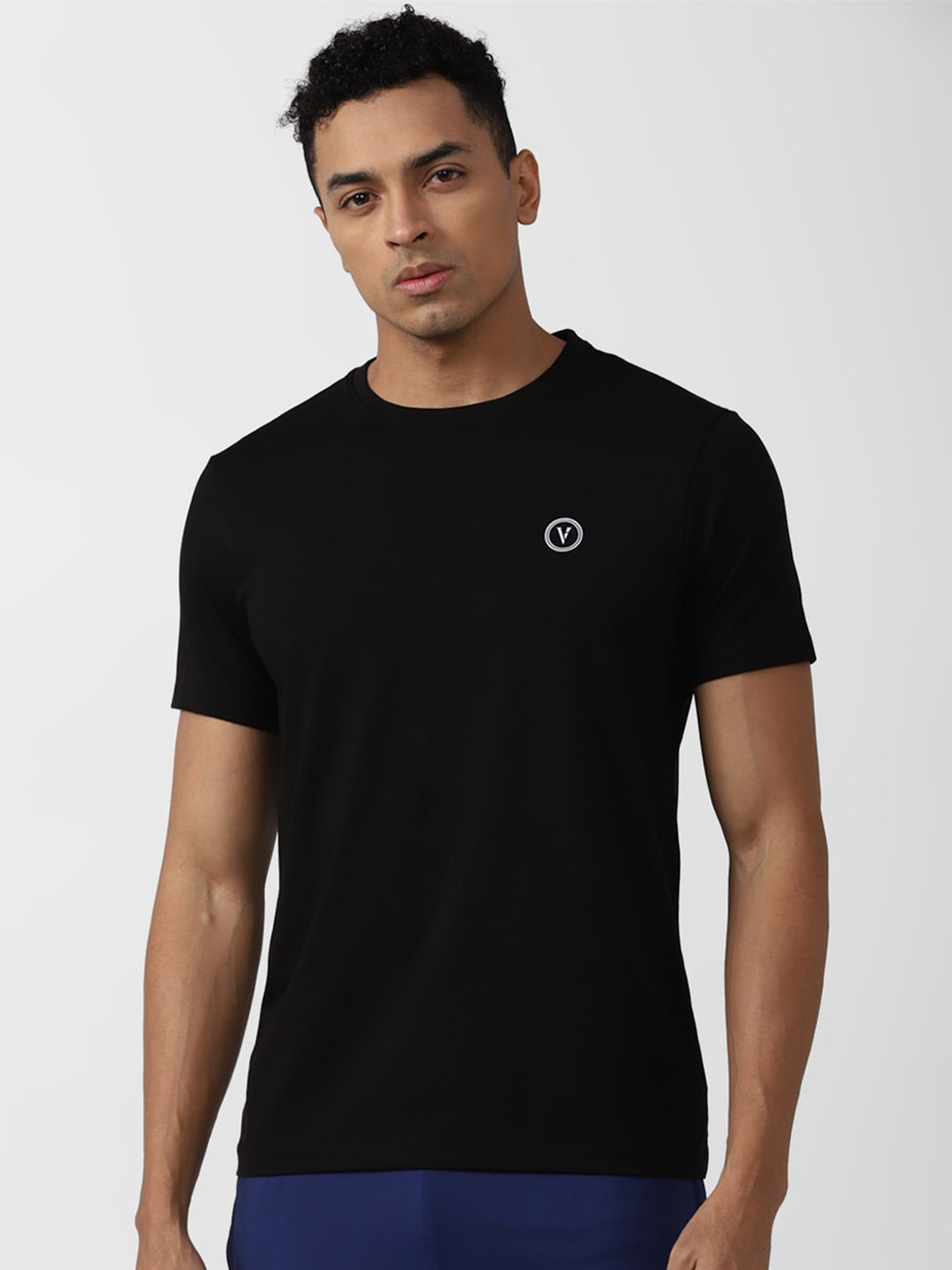

Van Heusen Flex Round Neck Slim Fit Casual T-Shirt, Black