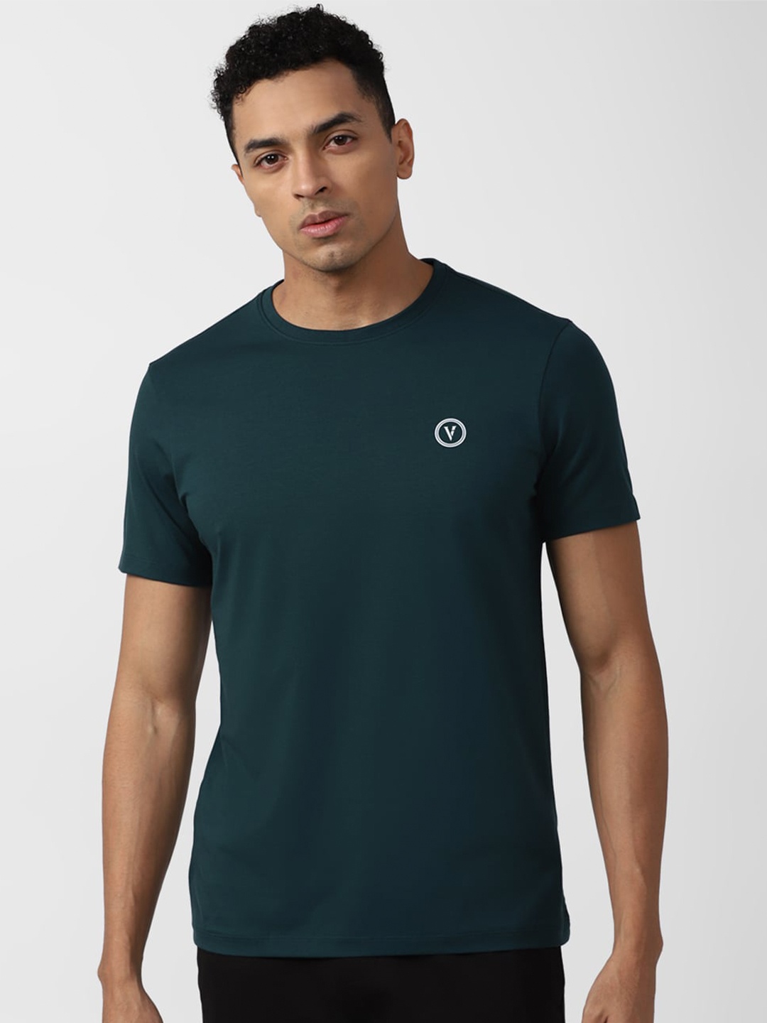 

Van Heusen Flex Round Neck Slim Fit Casual T-Shirt, Green