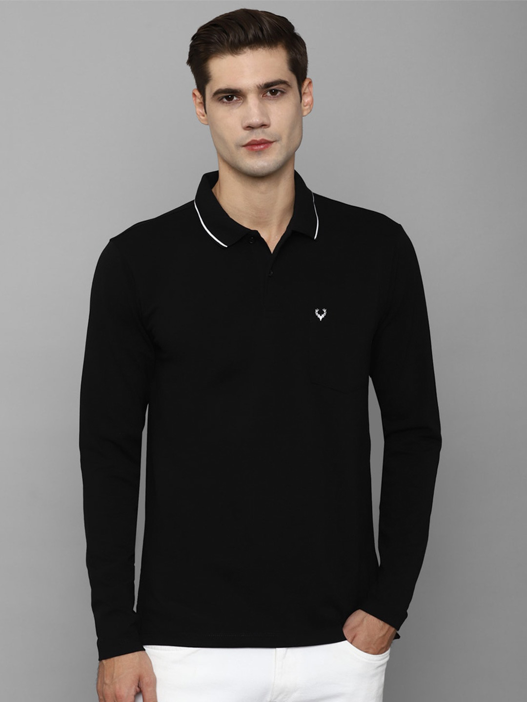 

Allen Solly Polo Collar Pure Cotton T-shirt, Black