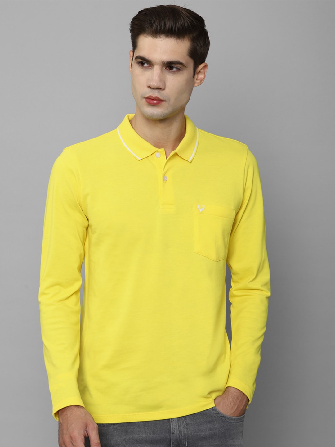 

Allen Solly Polo Collar Pure Cotton T-shirt, Yellow