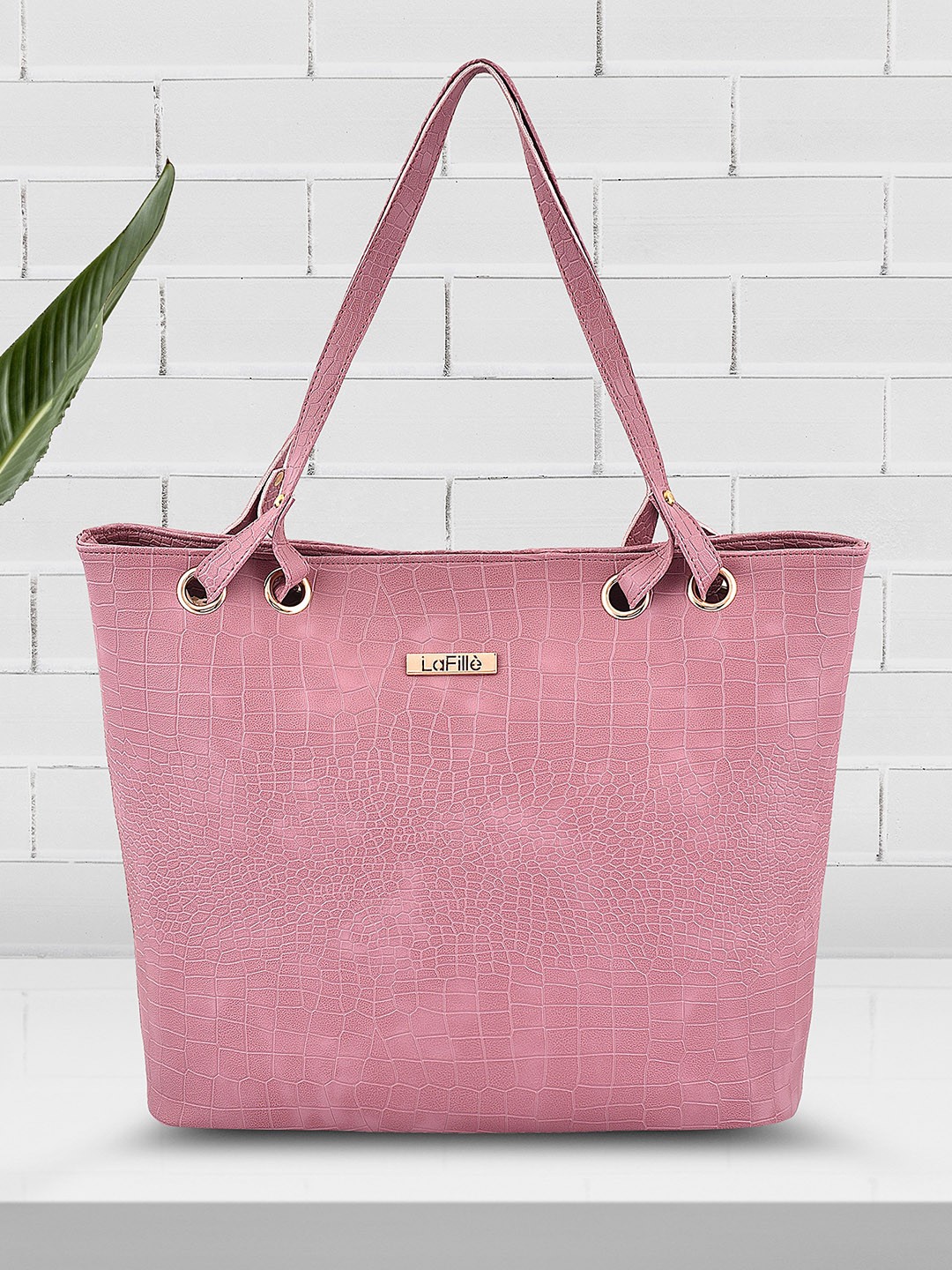 

LaFille Textured PU Structured Handheld Bag, Purple