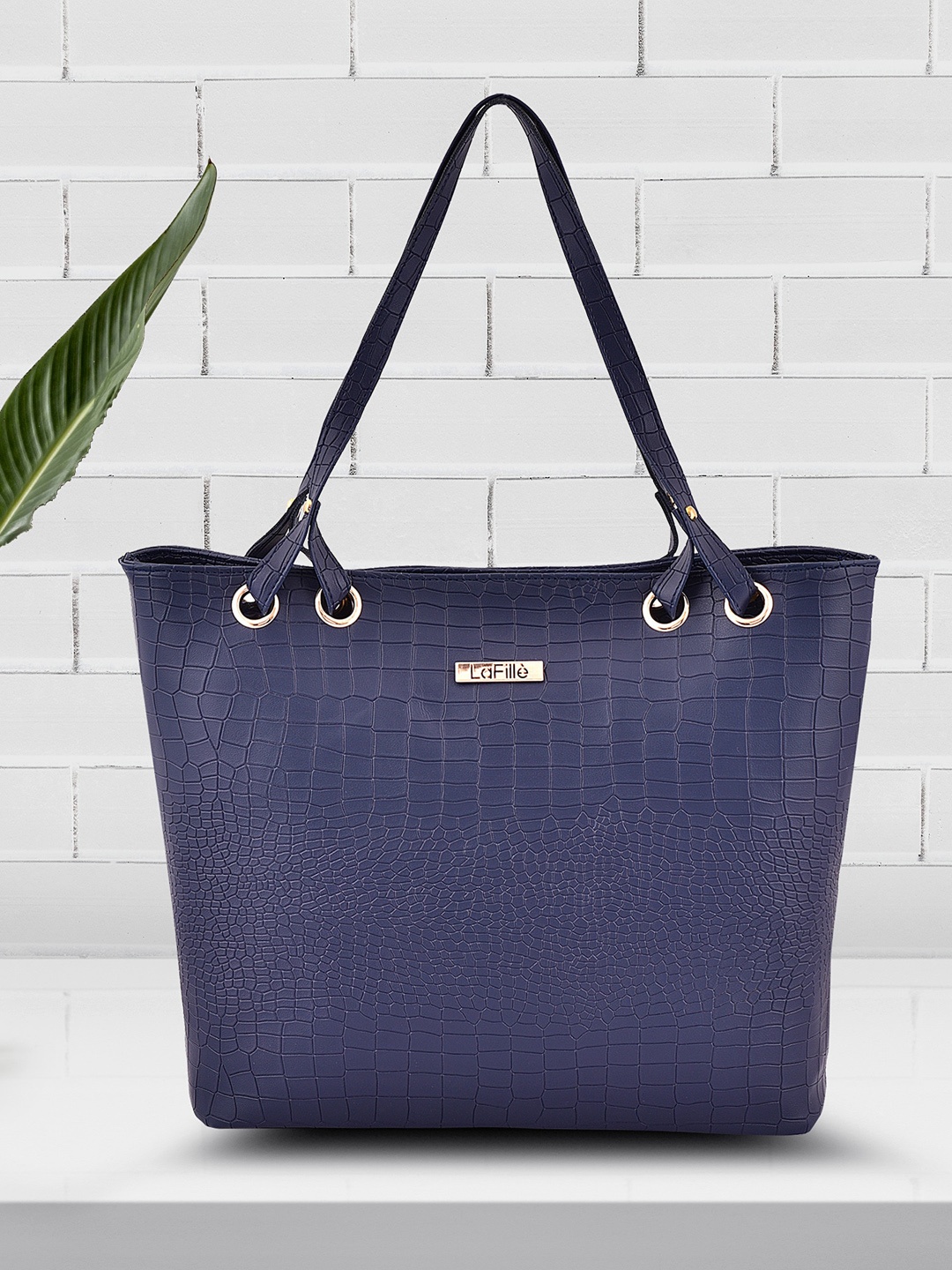 

LaFille Textured PU Structured Handheld Bag, Blue