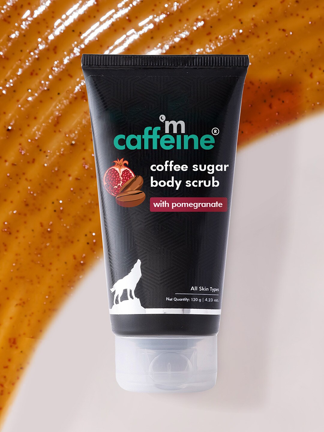

MCaffeine Coffee Sugar Creamy Body Scrub With Pomegranate - 120g, Brown
