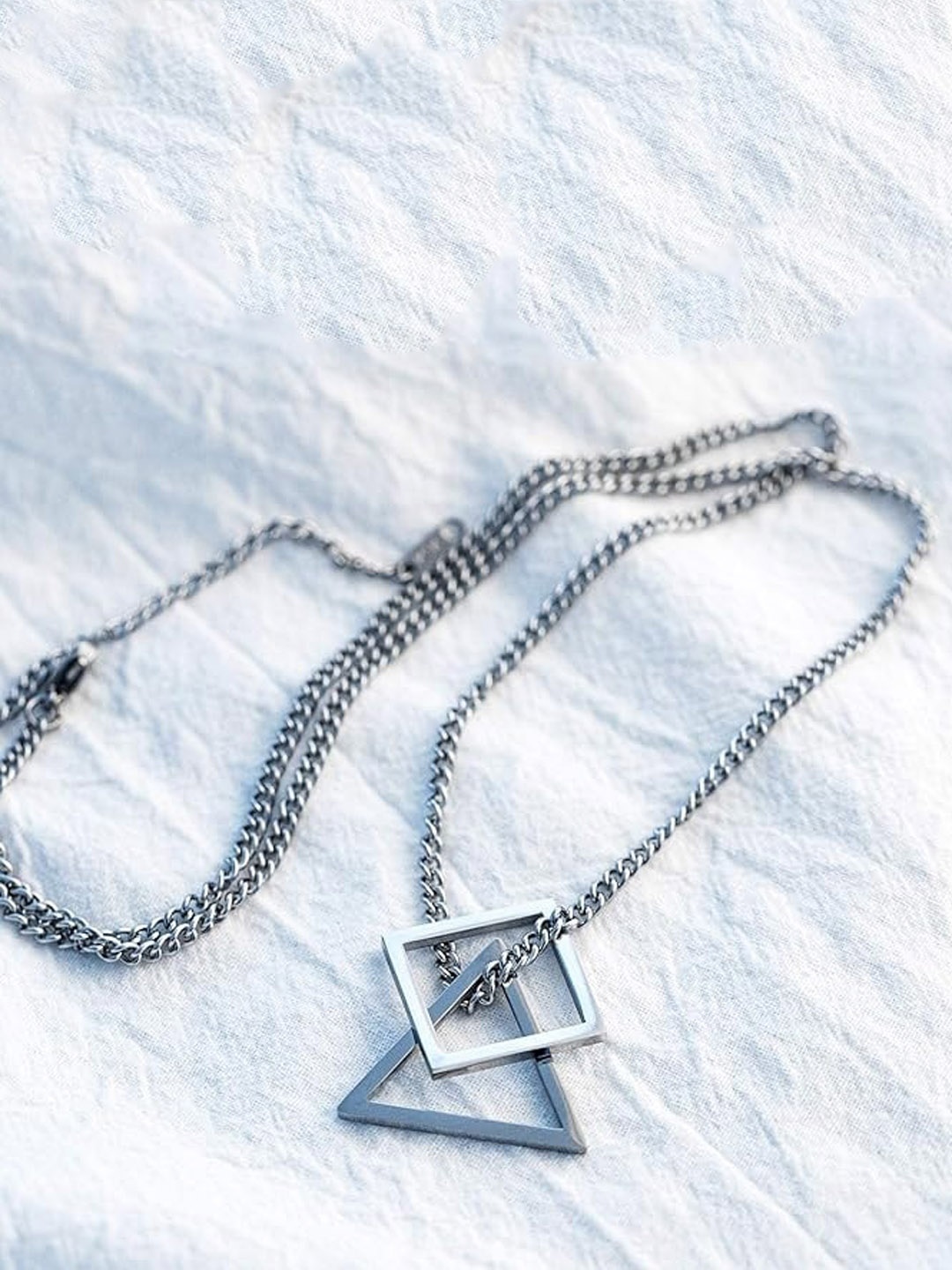 

MYKI Silver-Plated Stainless Steel Pendant With Chain