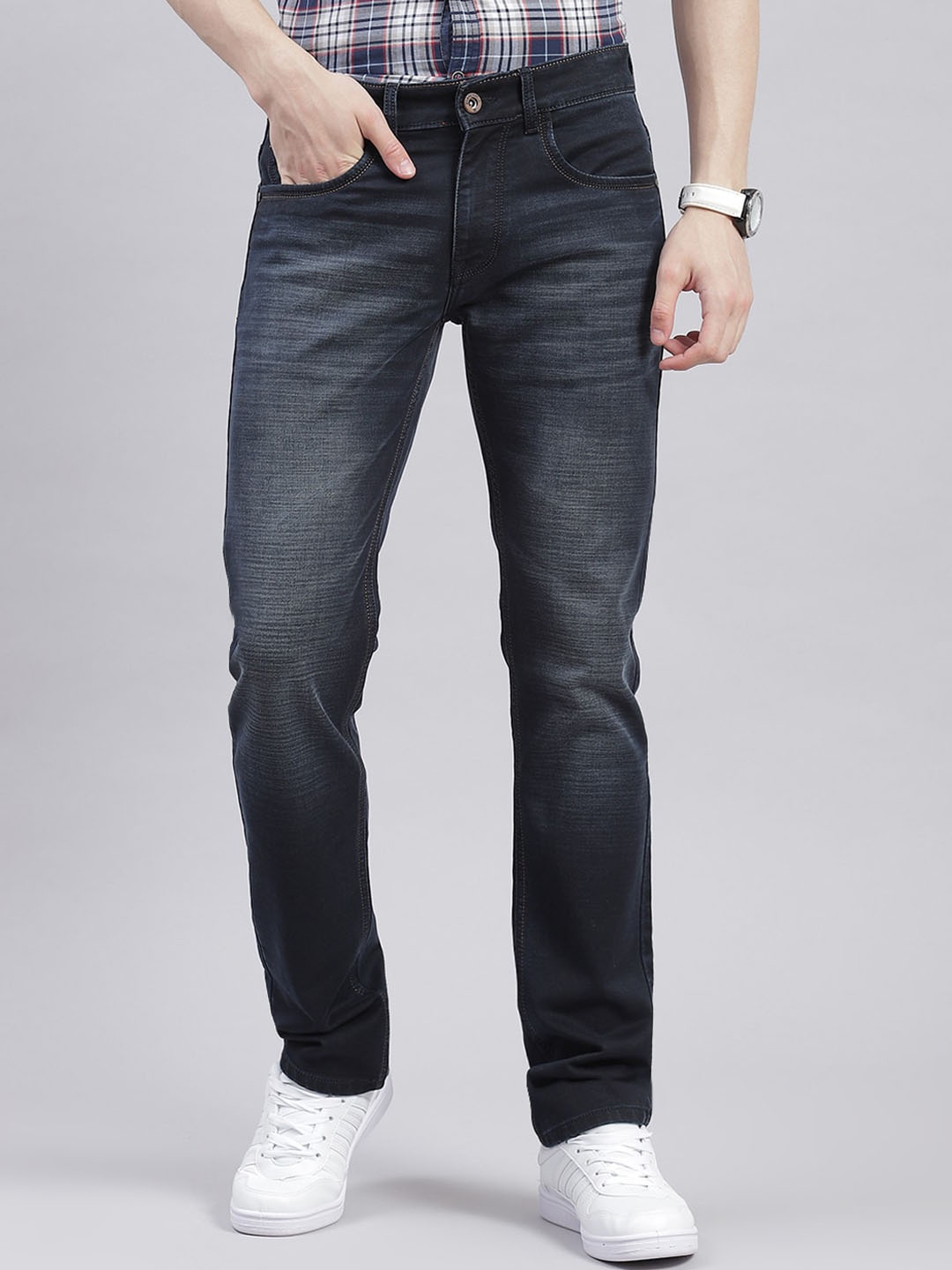 

Monte Carlo Men Narrow Heavy Fade Jeans, Navy blue