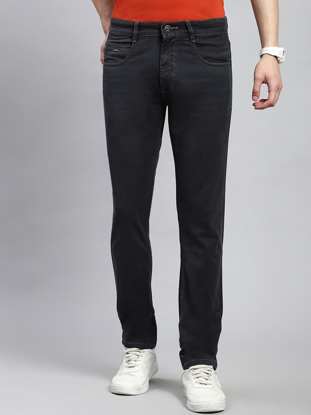 

Monte Carlo Narrow Men Clean Look Straight Fit Jeans, Grey