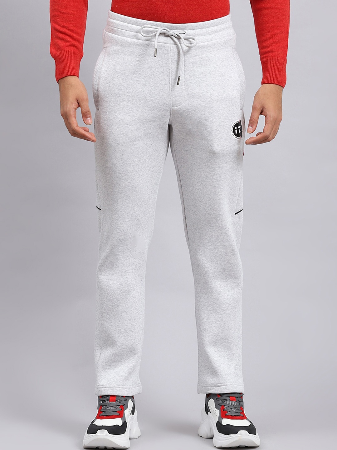 

Monte Carlo Men Printed Regular Fit Track Pants, Grey