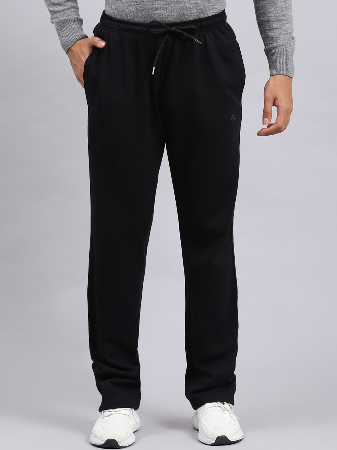 

Monte Carlo Men Mid-Rise Cotton Track Pants, Black
