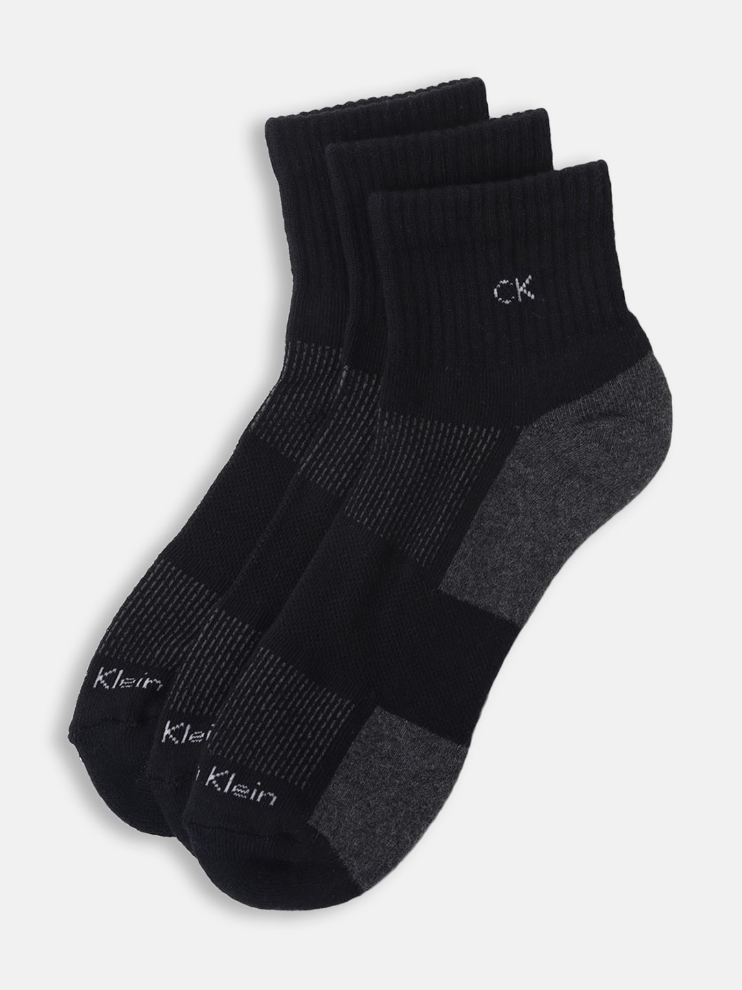 

Calvin Klein Pack Of 3 Patterned Ankle Length Socks, Black