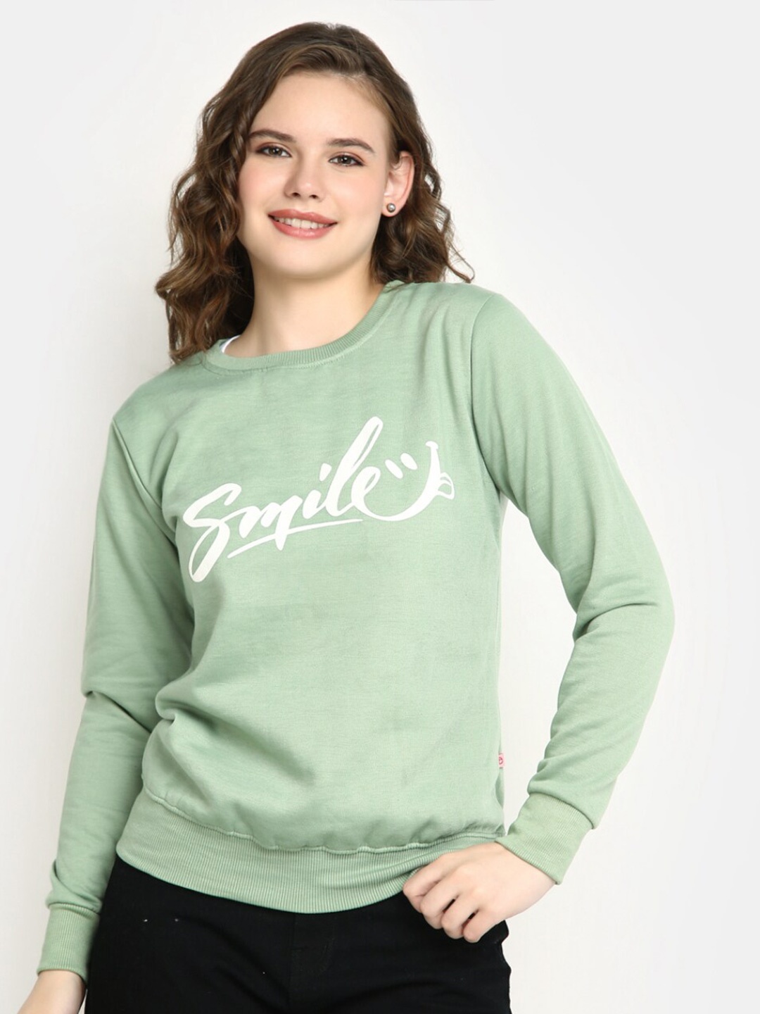 

V-Mart Typography Printed Sweatshirt, Green