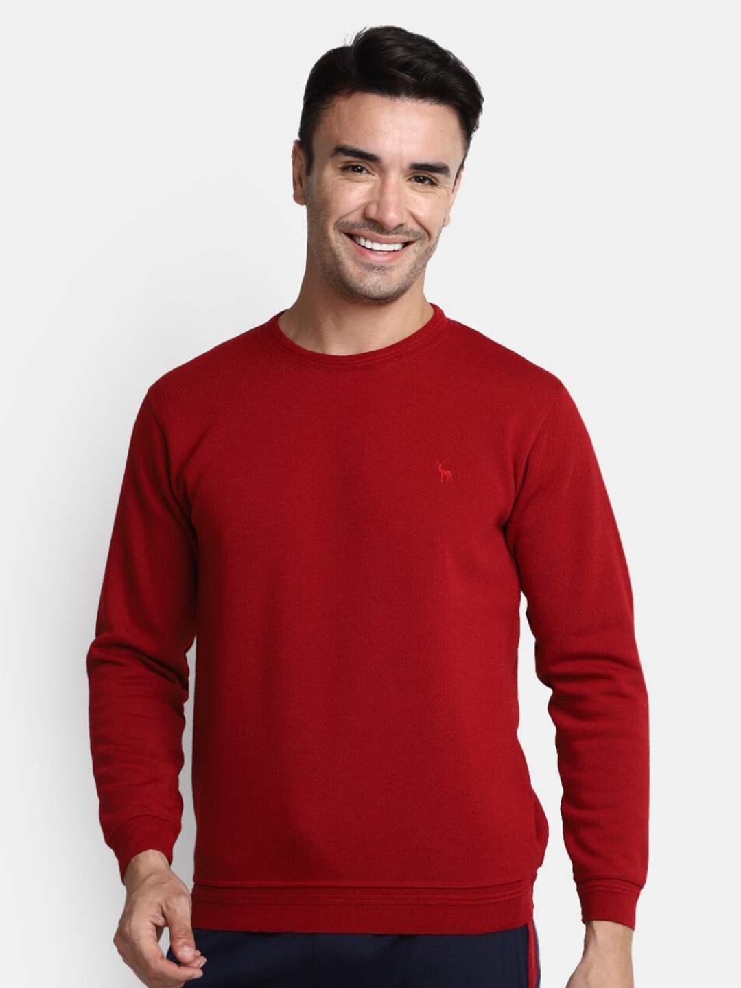 

V-Mart Long Sleeves Cotton Pullover, Maroon