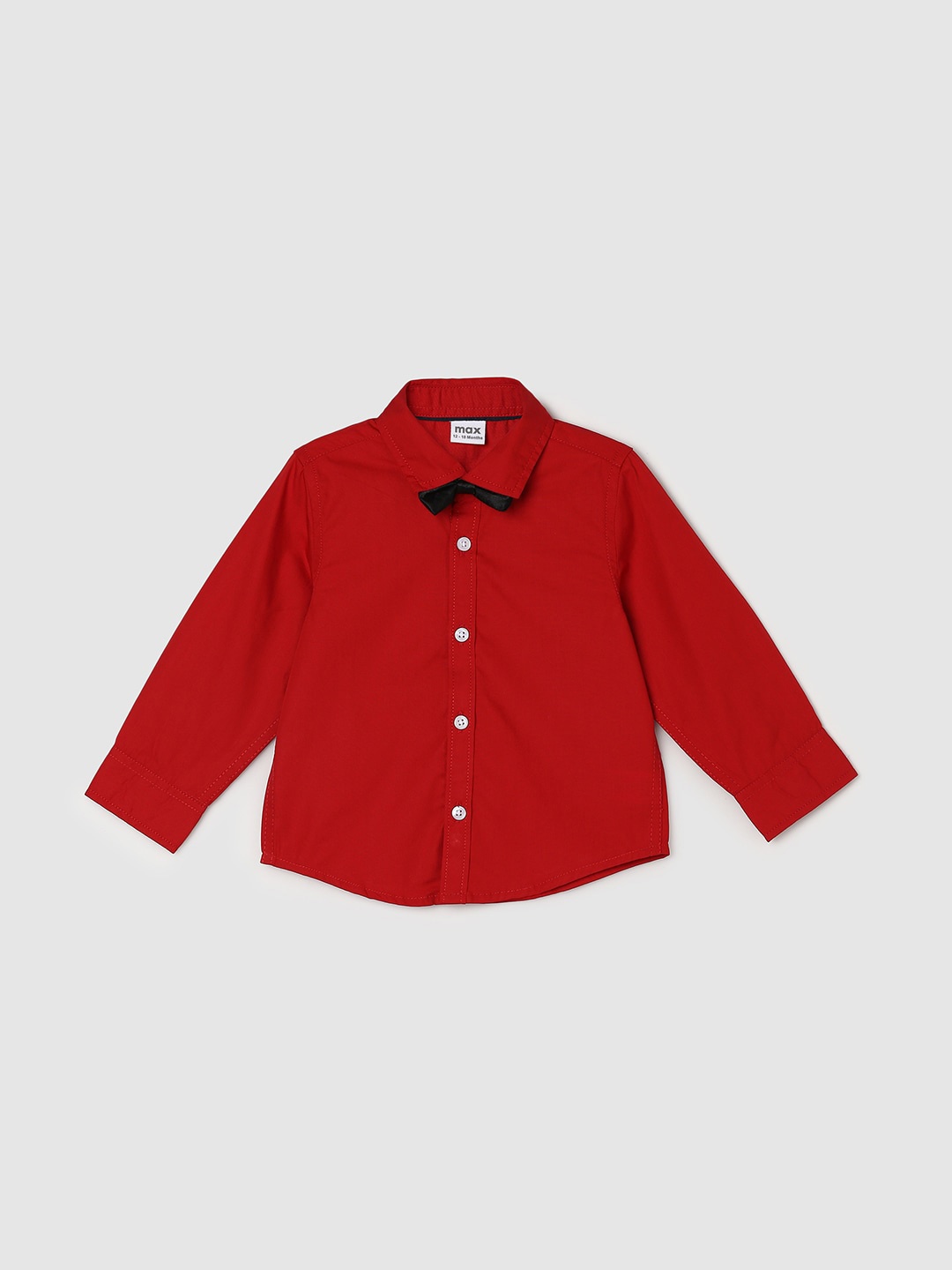 

max Boys Spread Collar Cotton Casual Shirt, Red