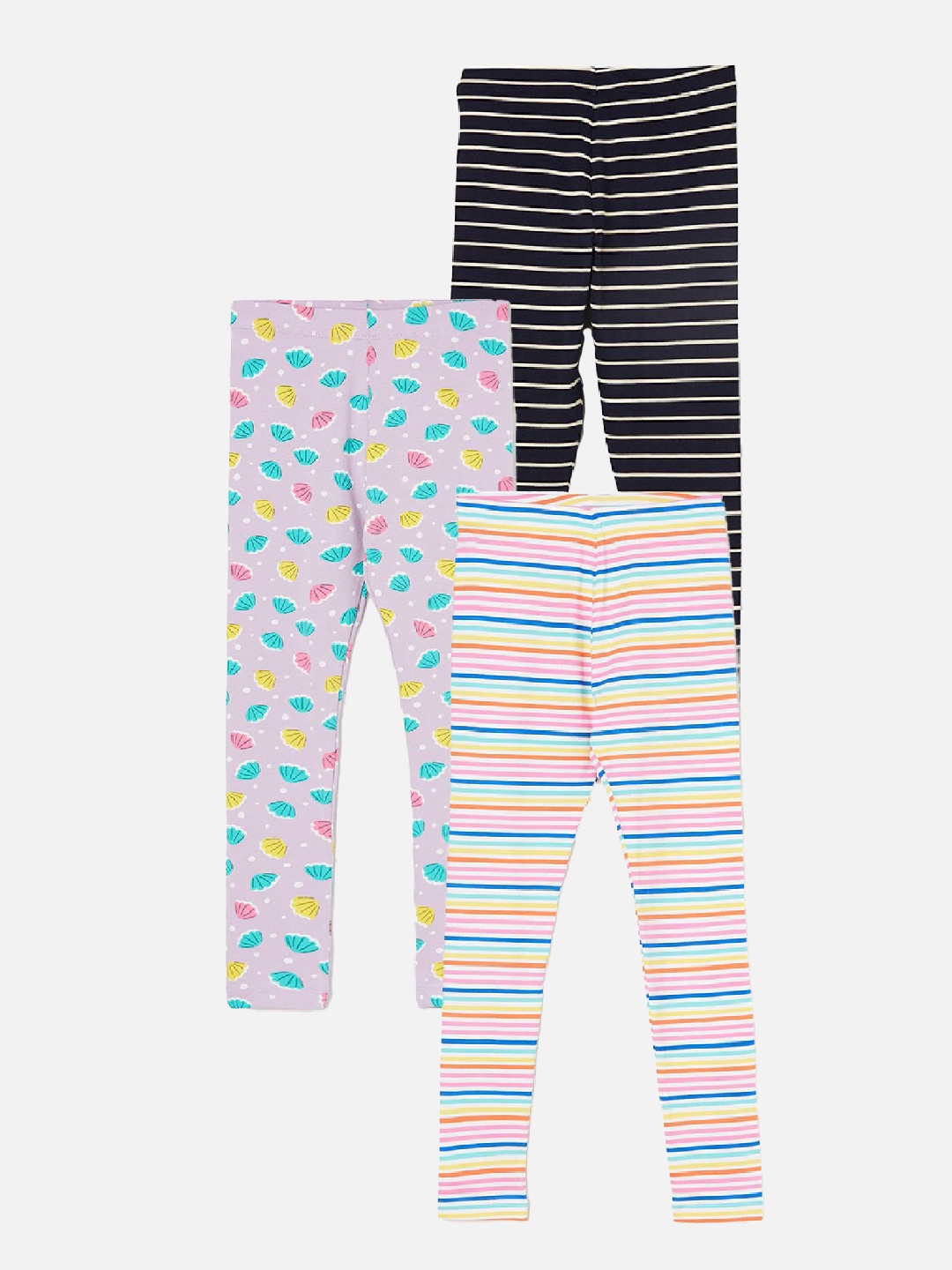

Fame Forever by Lifestyle Girls Pack Of 3 Striped Ankle Length Leggings, Blue