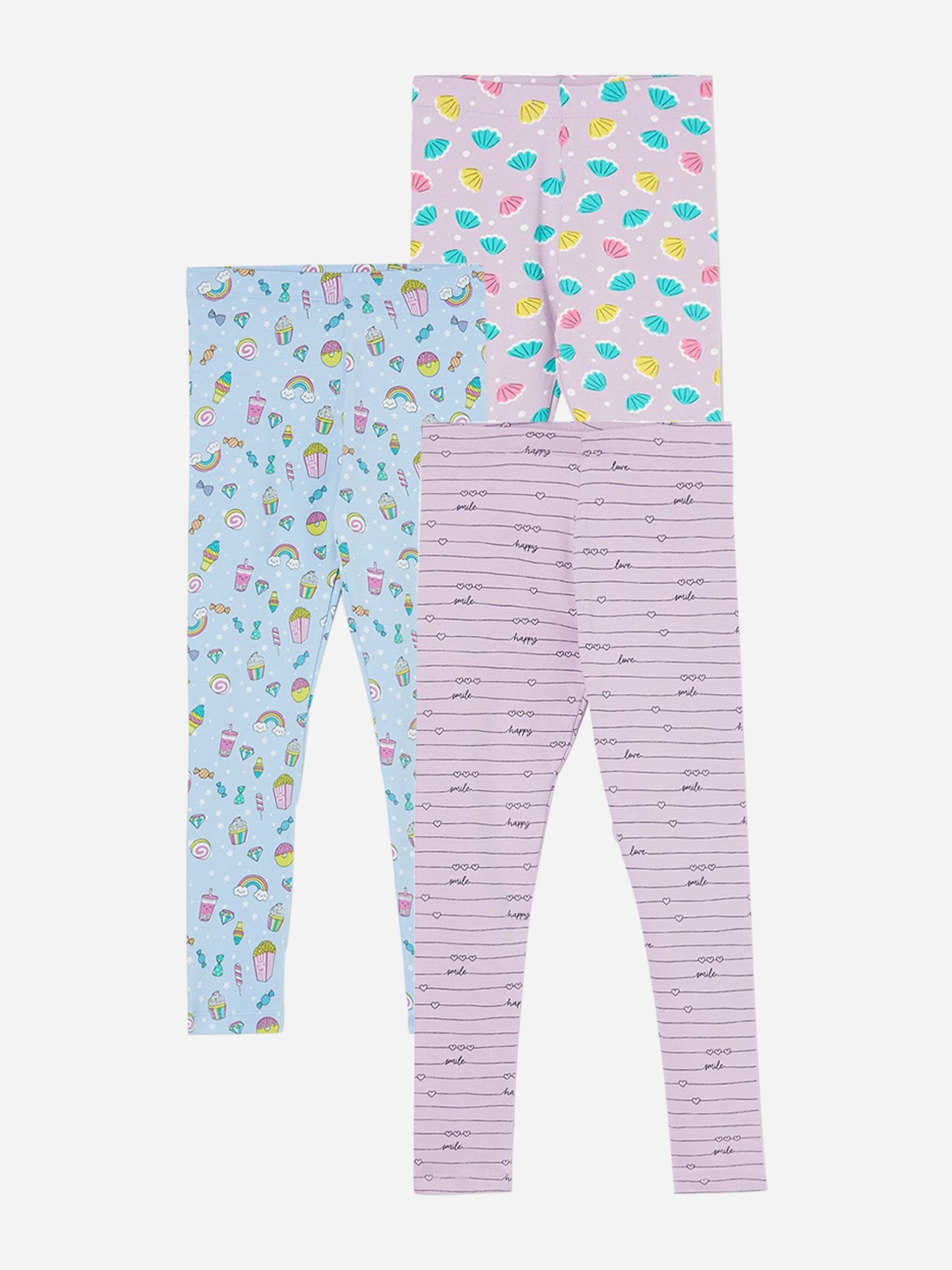 

Fame Forever by Lifestyle Girls Pack Of 3 Ankle Length Leggings, Lavender