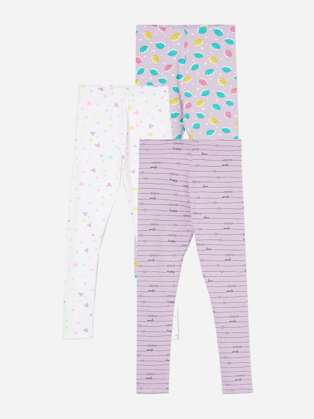 

Fame Forever by Lifestyle Girls Pack Of 3 Ankle Length Leggings, Lavender