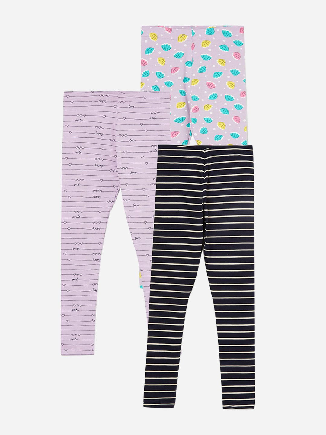 

Fame Forever by Lifestyle Girls Pack Of 3 Ankle Length Leggings, Navy blue
