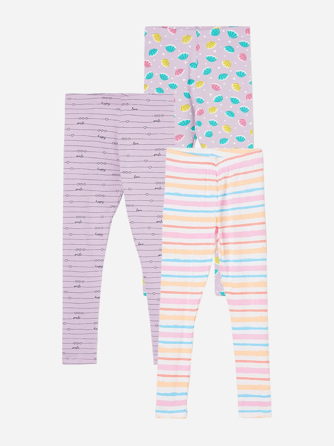 

Fame Forever by Lifestyle Girls Pack Of 3 Ankle Length Leggings, Lavender