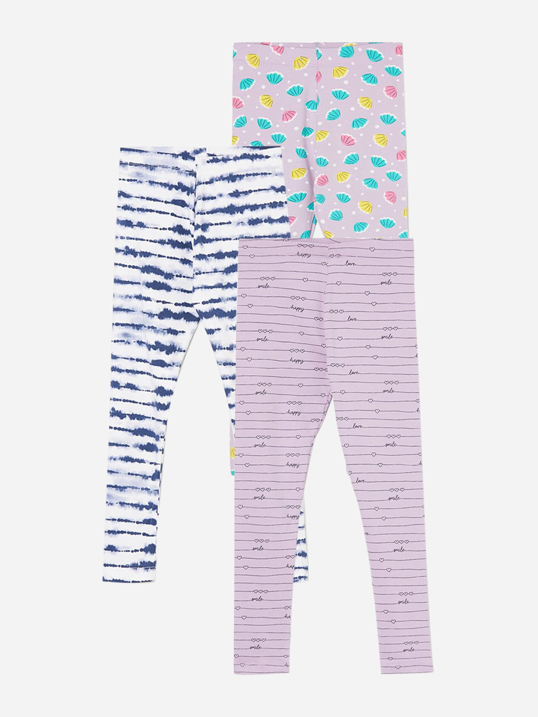 

Fame Forever by Lifestyle Girls Pack Of 3 Ankle Length Leggings, Lavender