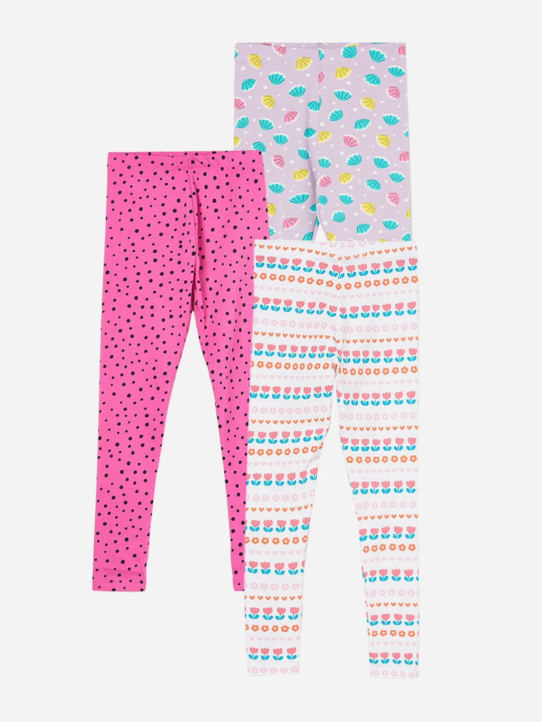 

Fame Forever by Lifestyle Girls Pack Of 3 Printed Ankle Length Leggings, White