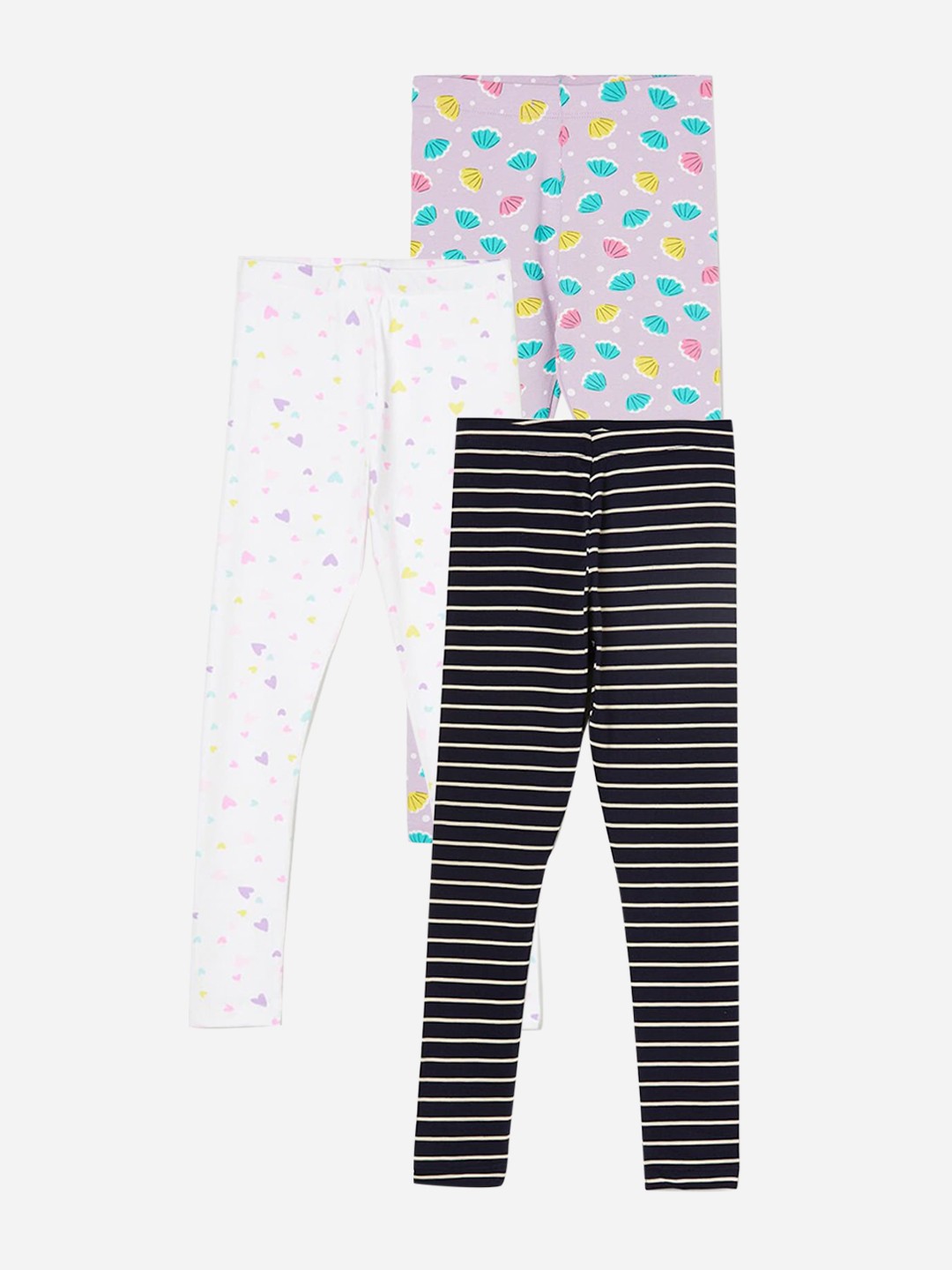 

Fame Forever by Lifestyle Girls Pack Of 3 Printed Ankle Length Leggings, Blue