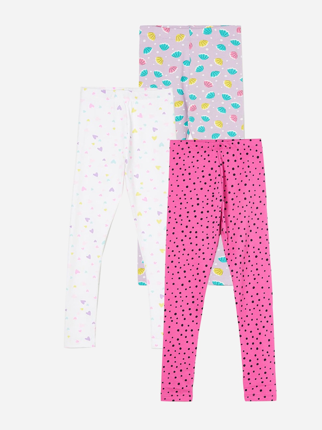 

Fame Forever by Lifestyle Girls Pack Of 3 Printed Ankle Length Leggings, Pink