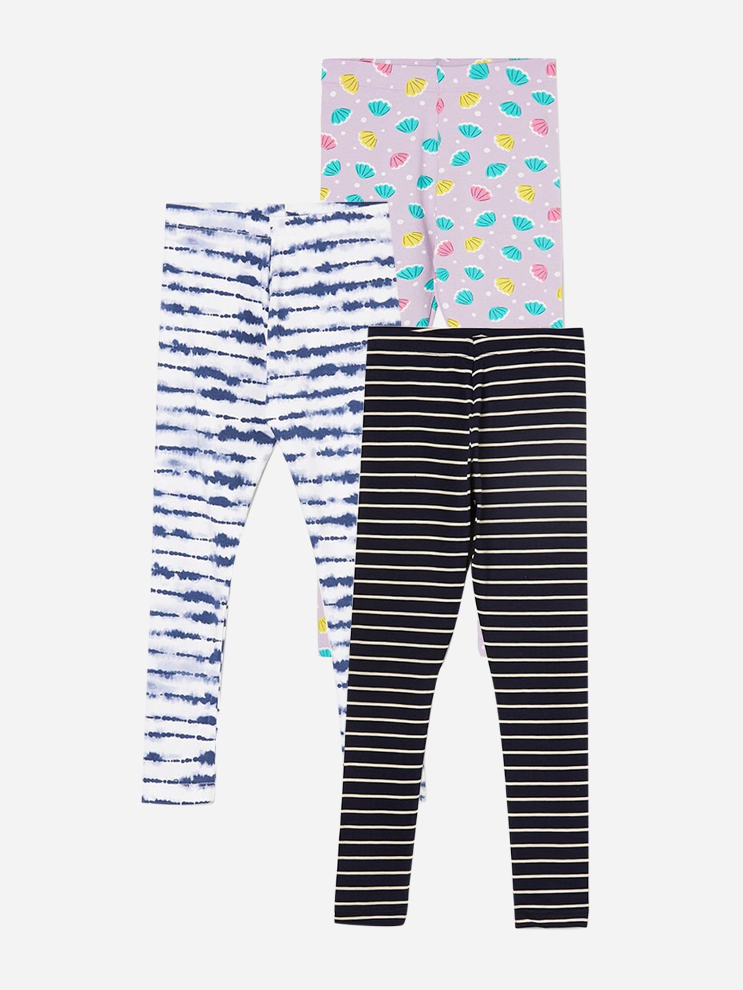 

Fame Forever by Lifestyle Girls Pack Of 3 Printed Cotton Leggings, Blue