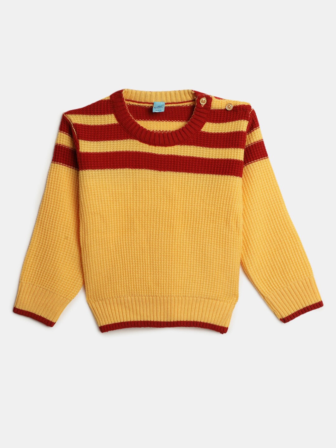 

V-Mart Boys Striped Acrylic Pullover, Yellow