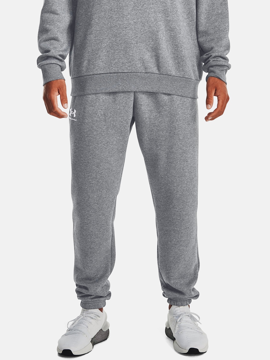 

UNDER ARMOUR Men Essential Fleece Joggers, Charcoal