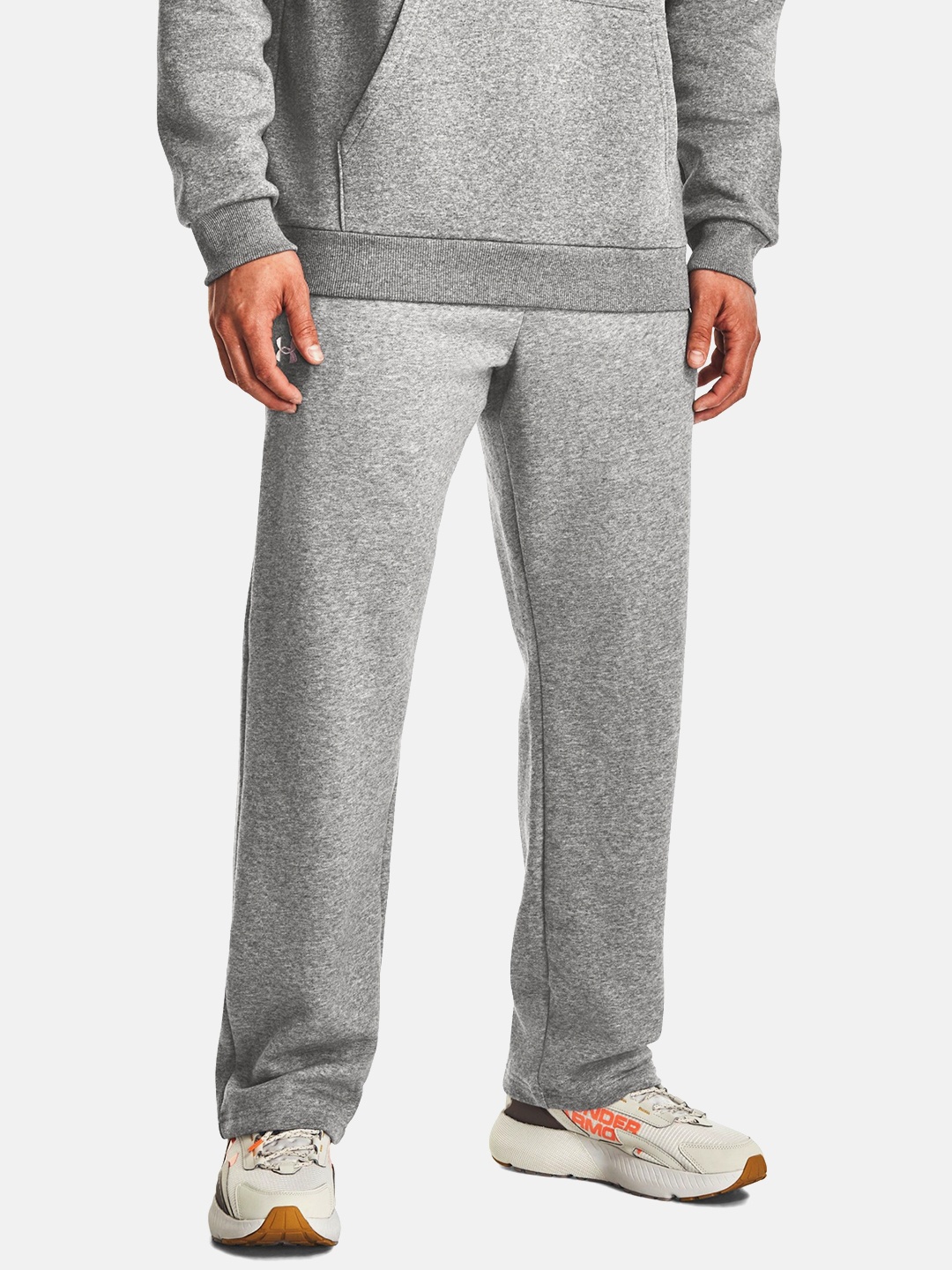 

UNDER ARMOUR Men Rival Fleece Track Pants, Grey melange