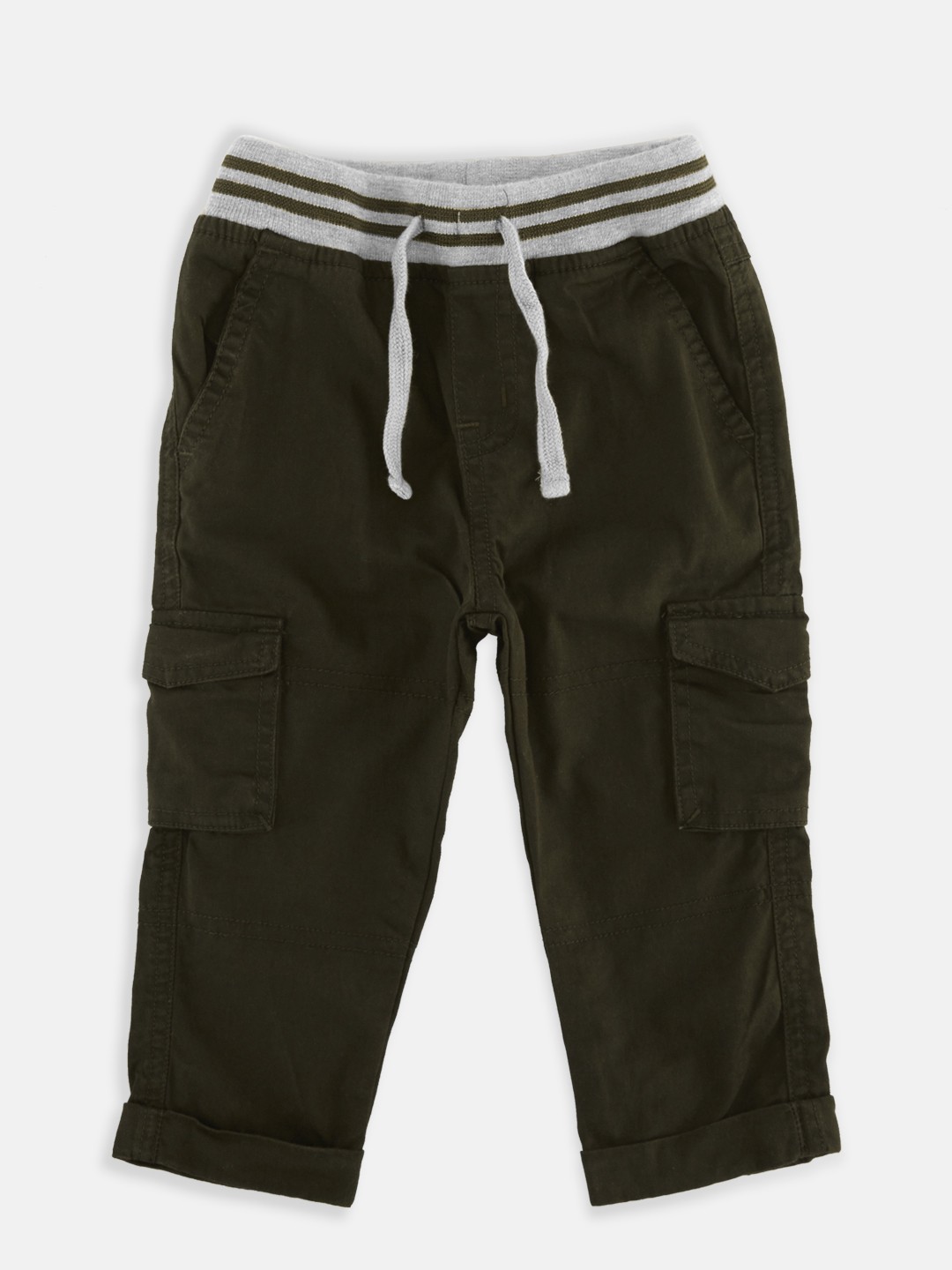 

Chirpie Pie by Pantaloons Boys Olive Green Regular Fit Solid Cargos