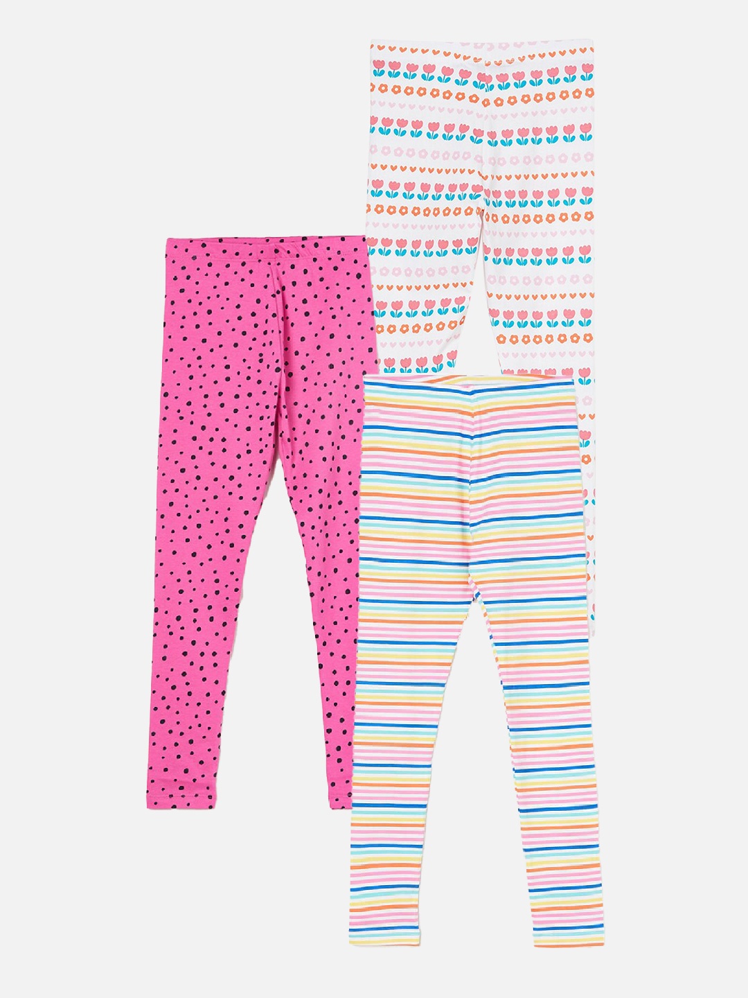 

Fame Forever by Lifestyle Girls Pack Of 3 Striped Ankle Length Leggings, Blue