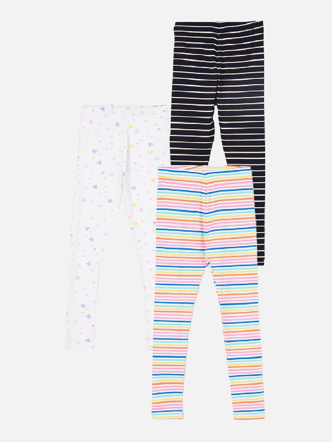 

Fame Forever by Lifestyle Girls Pack Of 3 Printed Ankle Length Leggings, Blue