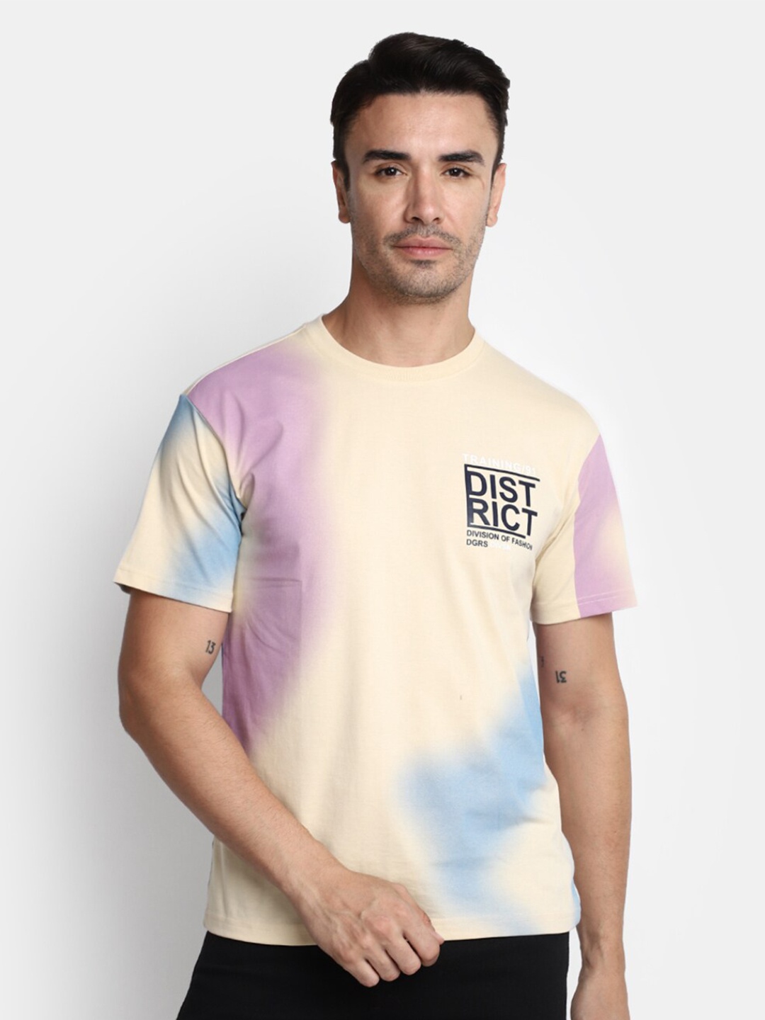

V-Mart Tie and Dyed Cotton Boxy T-shirt, Beige