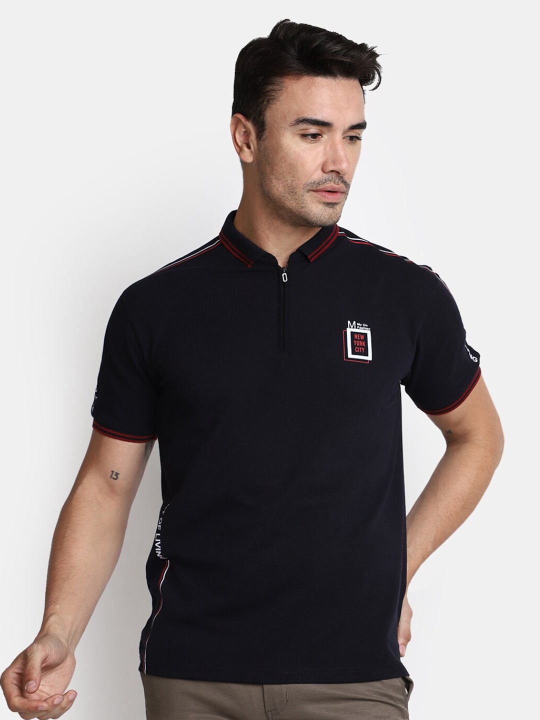 

V-Mart Polo Collar Cotton T-shirt, Blue