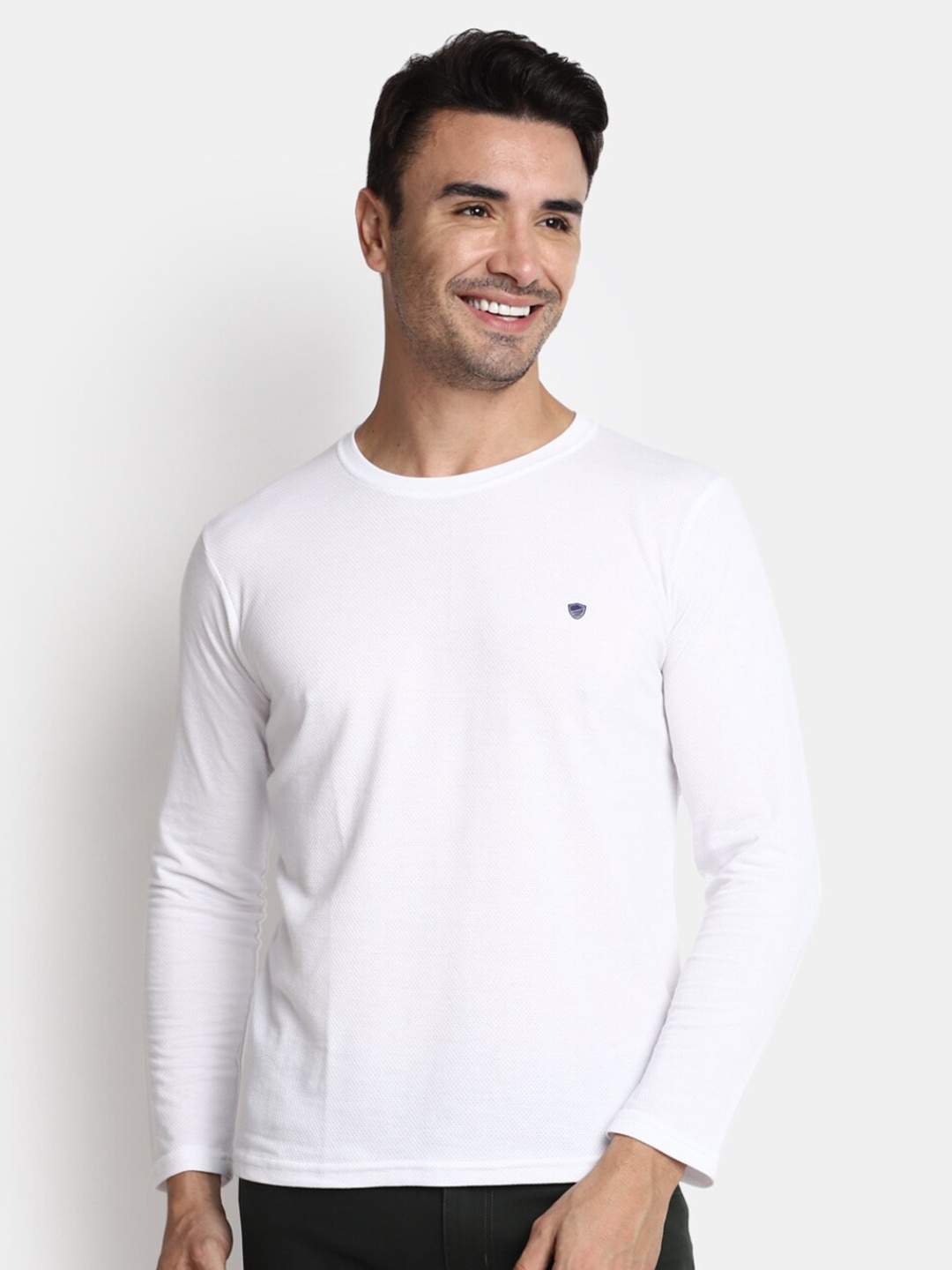 

V-Mart Slim Fit Round Neck Cotton T-shirt, White