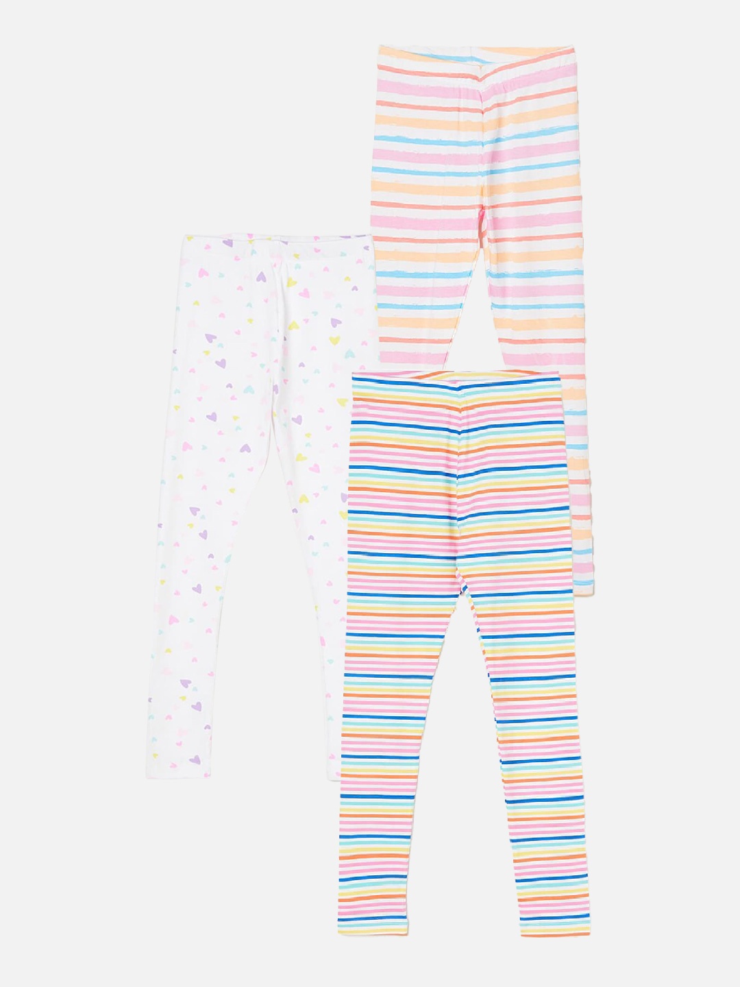 

Fame Forever by Lifestyle Girls Pack Of 3 Printed Ankle Length Leggings, Blue