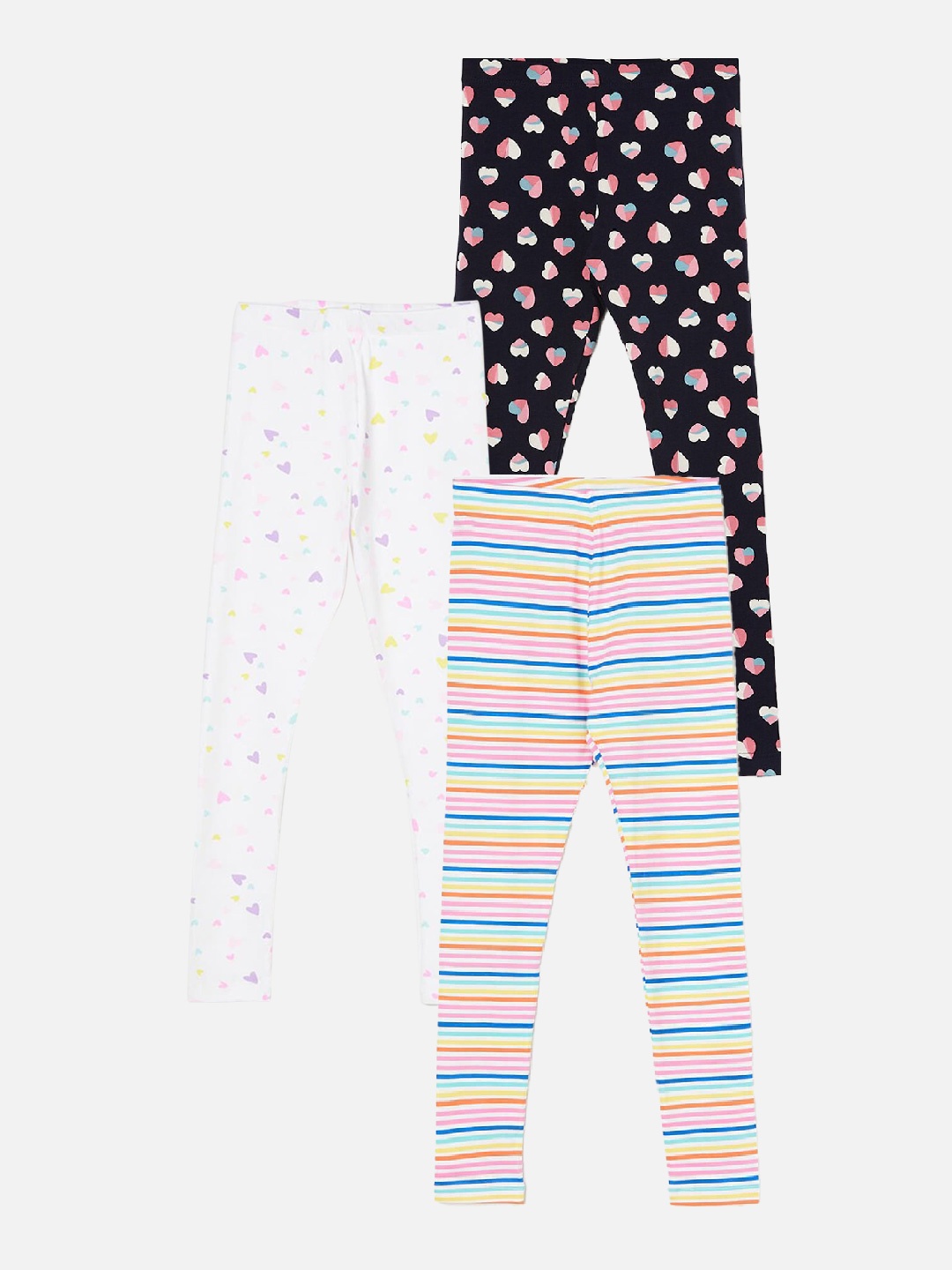 

Fame Forever by Lifestyle Girls Pack Of 3 Printed Ankle Length Leggings, Blue