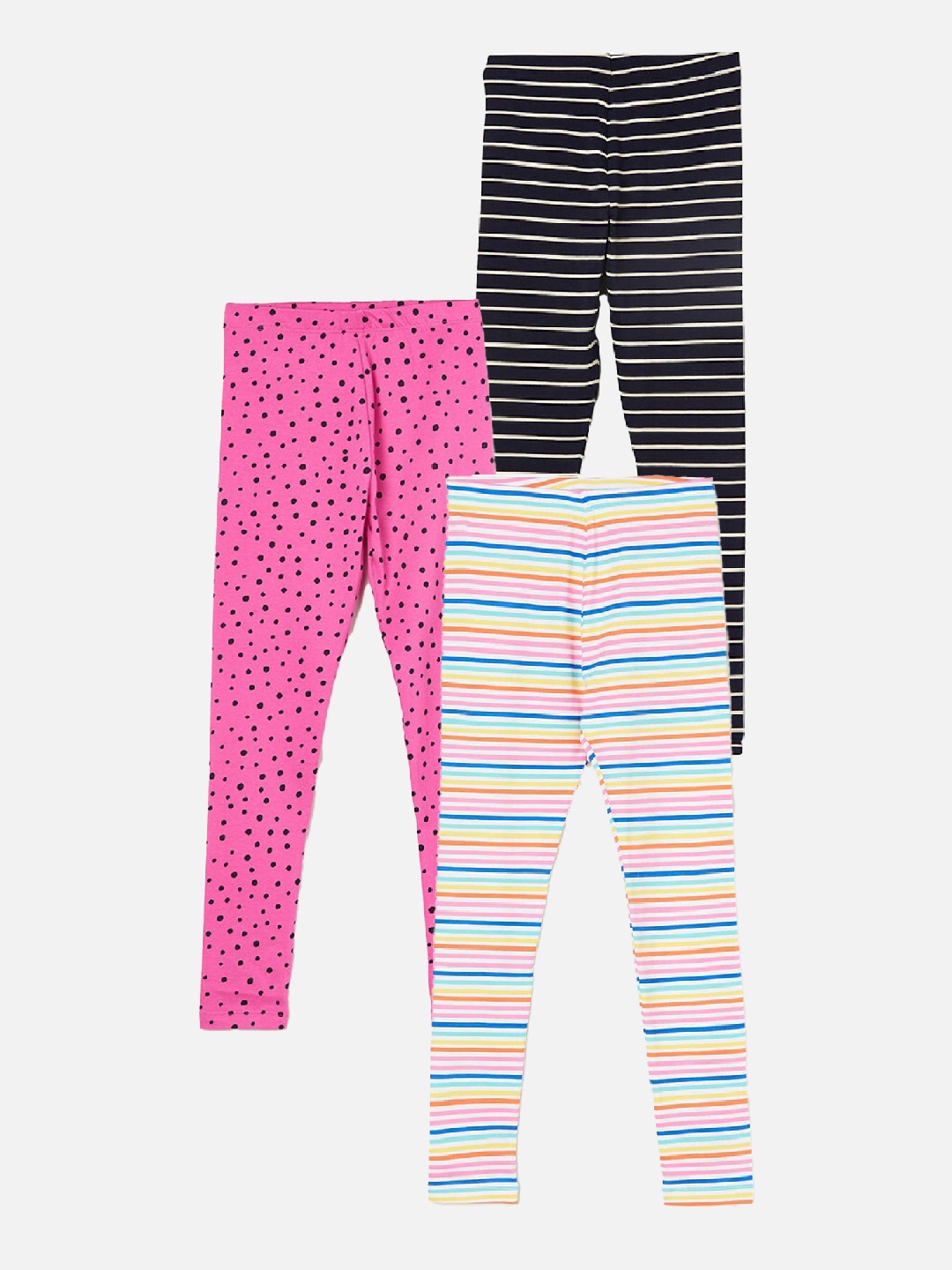 

Fame Forever by Lifestyle Girls Pack Of 3 Printed Ankle Length Leggings, Blue