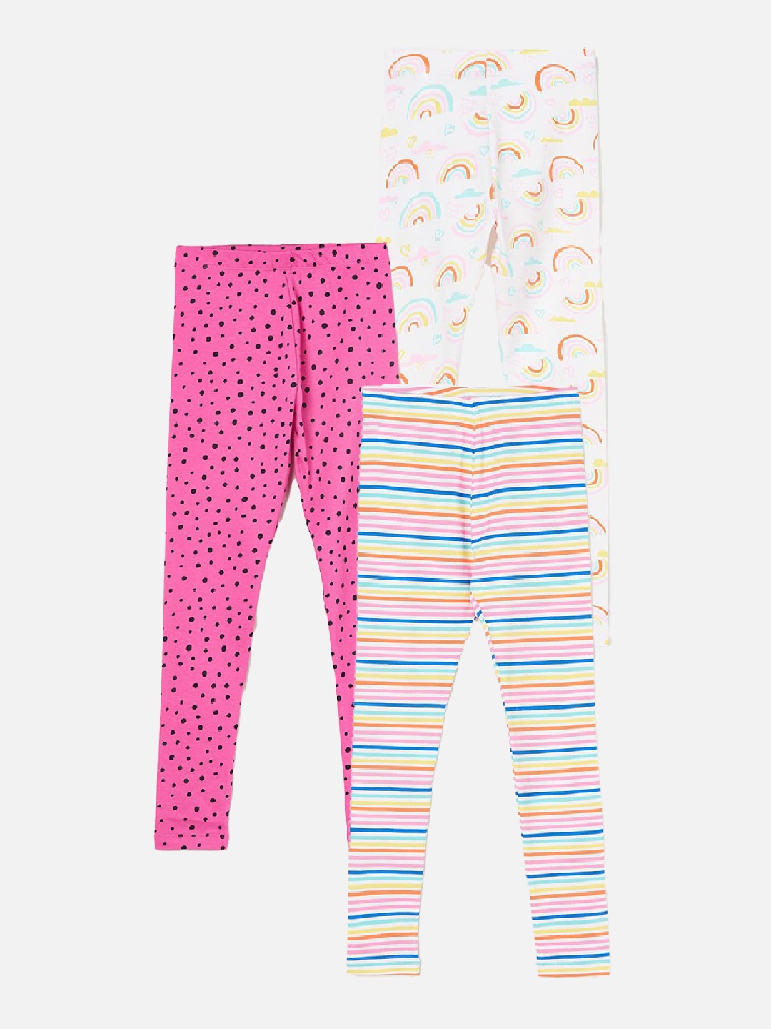 

Fame Forever by Lifestyle Girls Pack Of 3 Printed Ankle Length Leggings, Blue