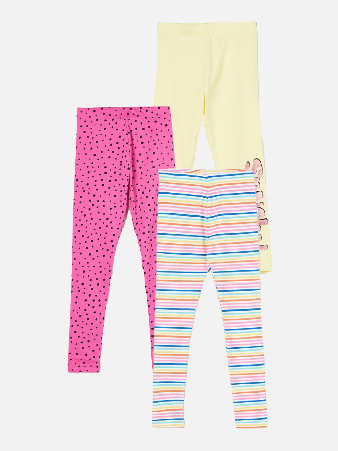 

Fame Forever by Lifestyle Girls Pack Of 3 Printed Ankle Length Leggings, Blue