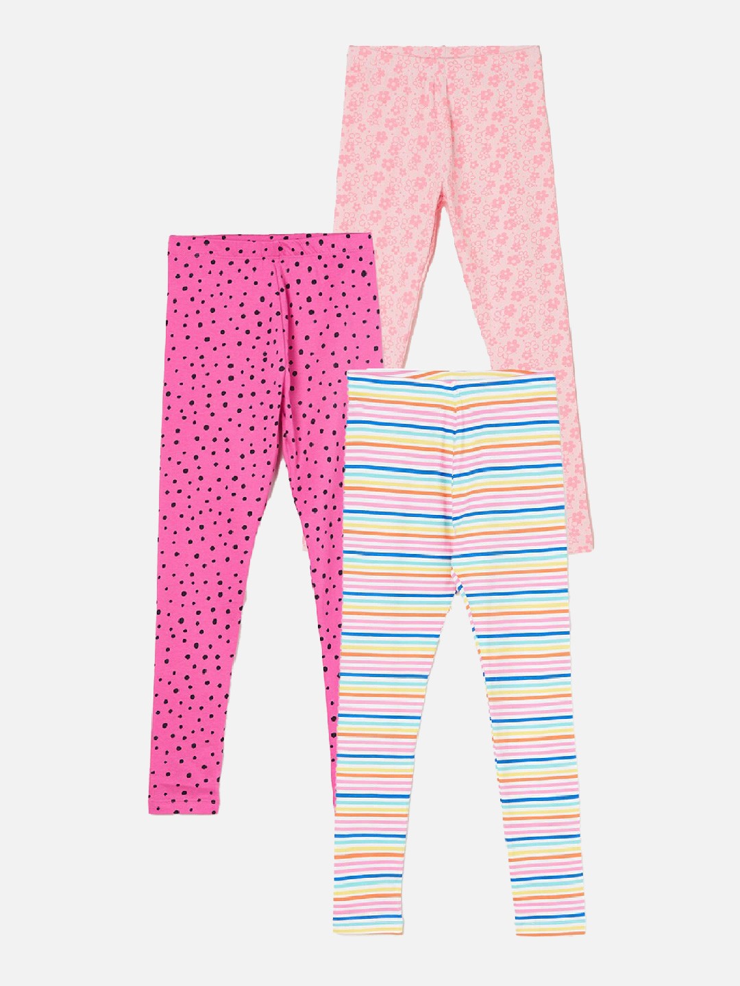 

Fame Forever by Lifestyle Girls Pack Of 3 Printed Ankle Length Leggings, Blue